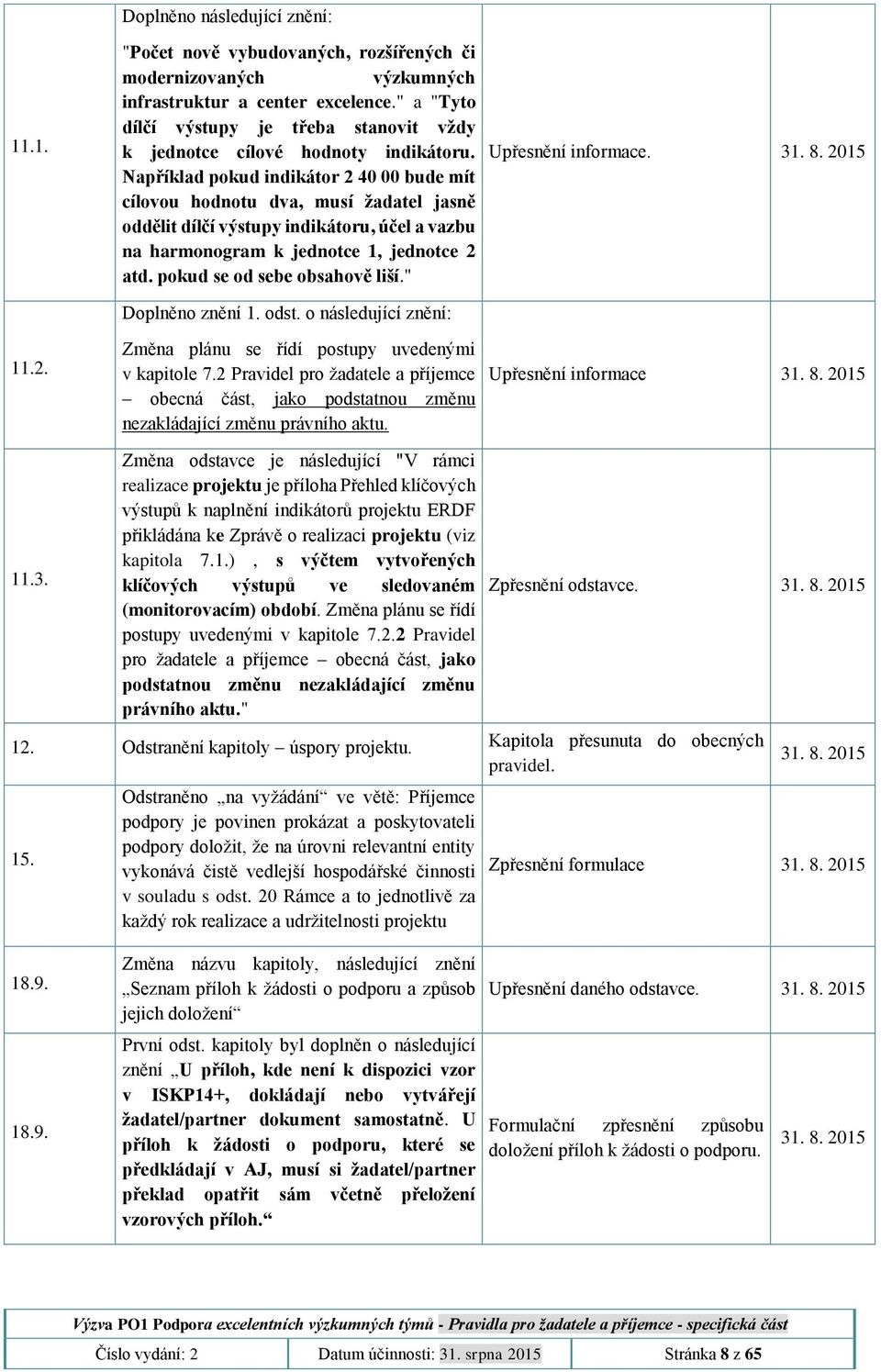 Například pokud indikátor 2 40 00 bude mít cílovou hodnotu dva, musí žadatel jasně oddělit dílčí výstupy indikátoru, účel a vazbu na harmonogram k jednotce 1, jednotce 2 atd.