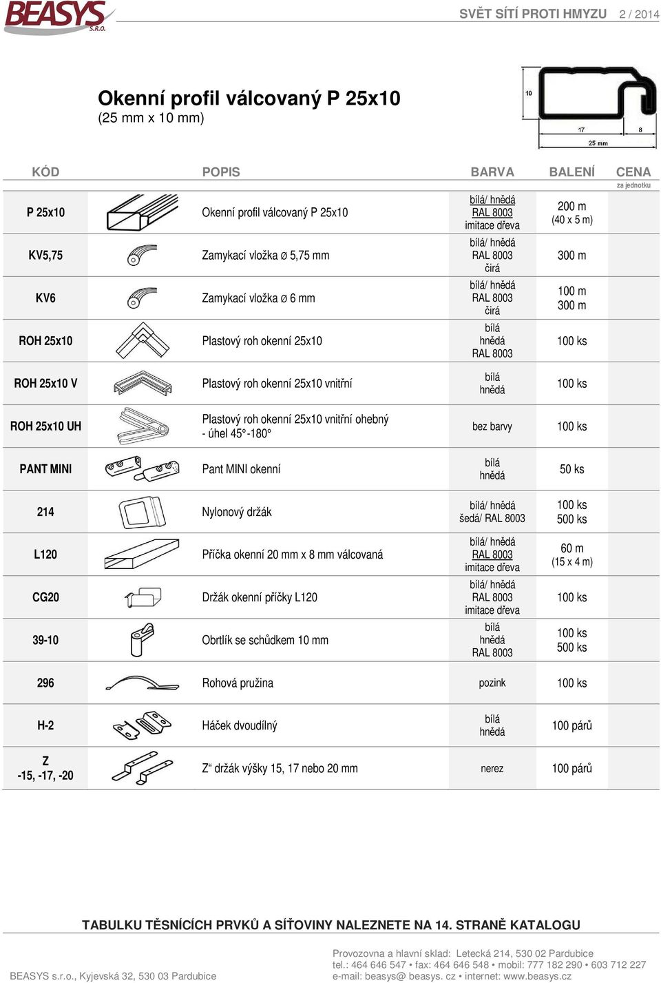 25x10 vnitřní ohebný - úhel 45-180 bez barvy PANT MINI Pant MINI okenní 214 Nylonový držák L120 Příčka okenní 20 mm x 8 mm válcovaná CG20 Držák okenní příčky L120 39-10 Obrtlík