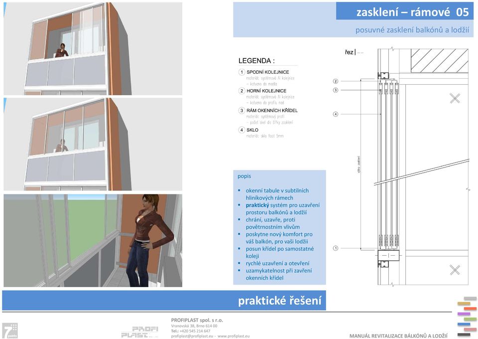 proti povětrnostním vlivům poskytne nový komfort pro váš balkón, pro vaši lodžii posun křídel