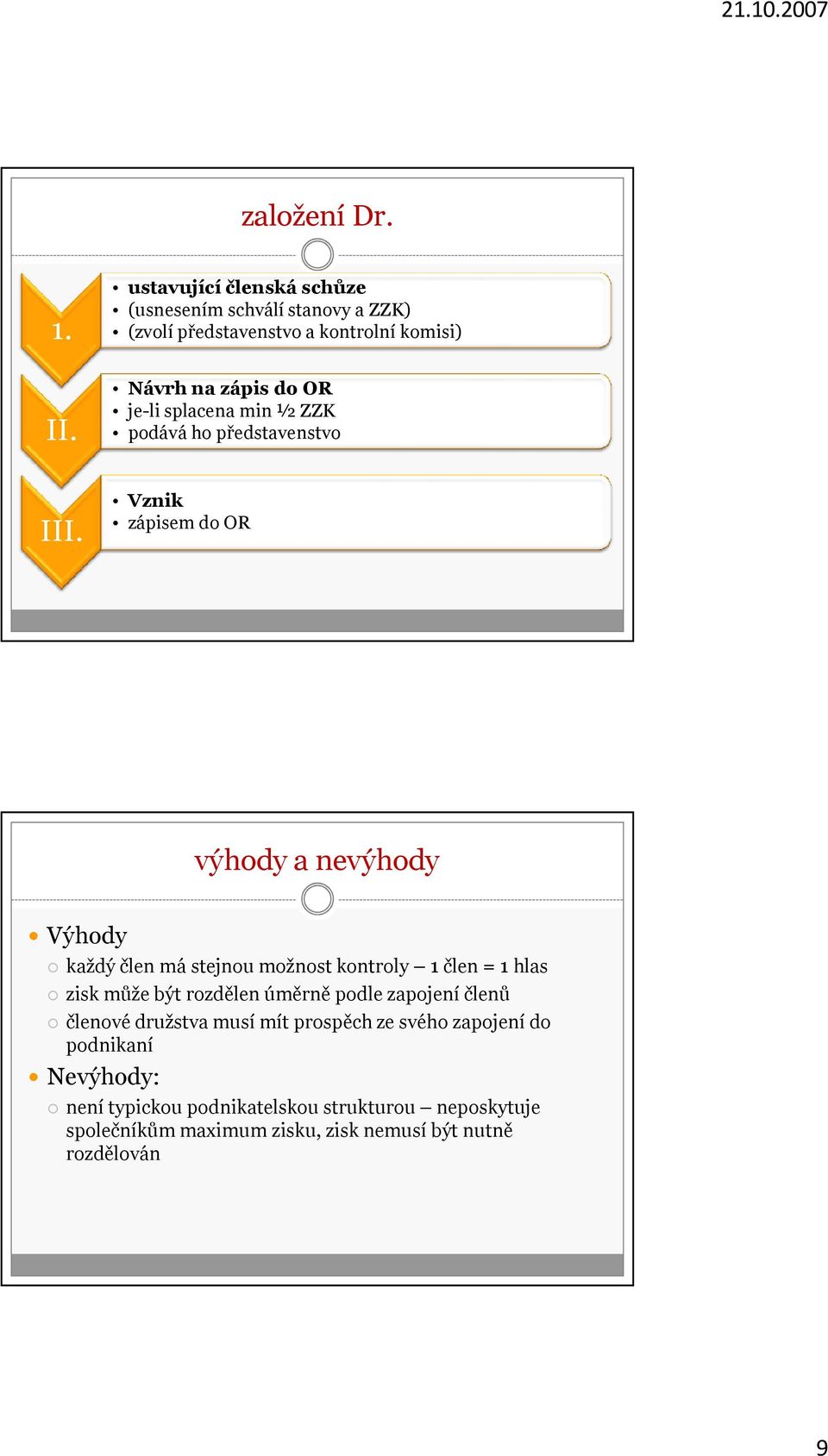 splacena min ½ ZZK podává ho představenstvo III.