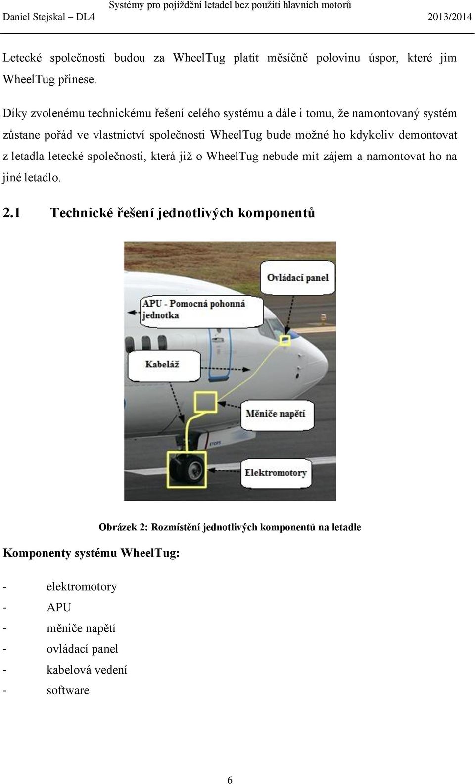 ho kdykoliv demontovat z letadla letecké společnosti, která již o WheelTug nebude mít zájem a namontovat ho na jiné letadlo. 2.