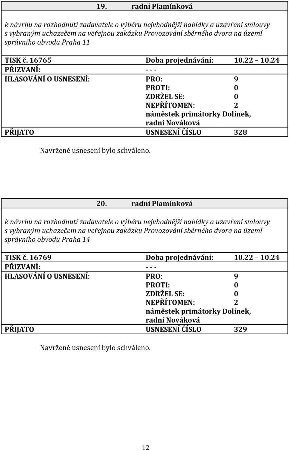 24 - - - PŘIJATO USNESENÍ ČÍSLO 328 20.