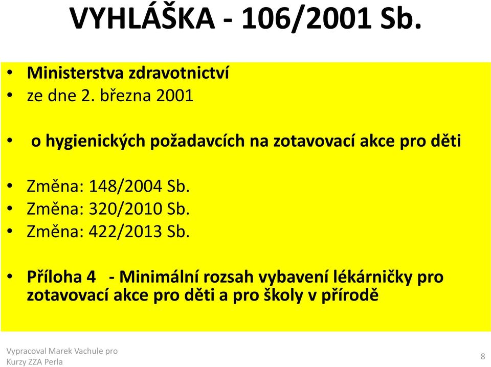 Změna: 148/2004 Sb. Změna: 320/2010 Sb. Změna: 422/2013 Sb.