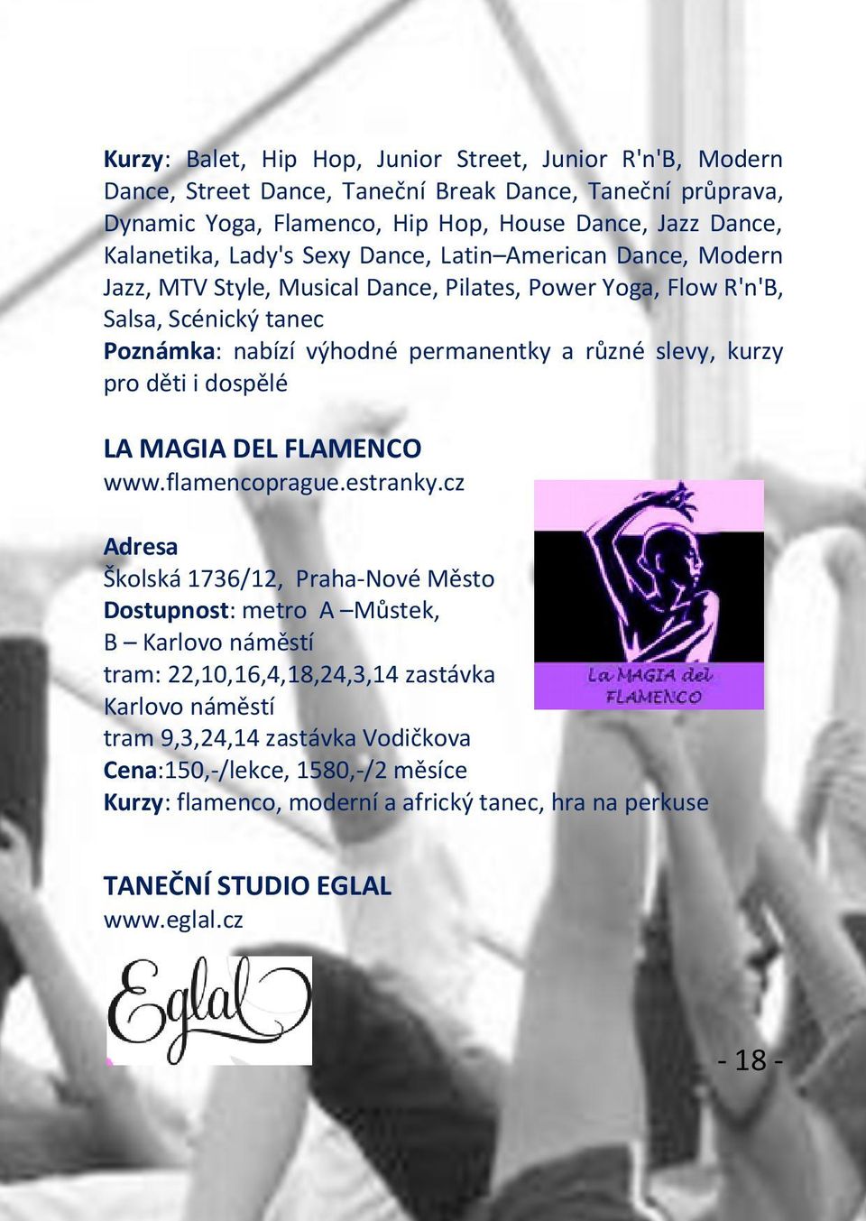 různé slevy, kurzy pro děti i dospělé LA MAGIA DEL FLAMENCO www.flamencoprague.estranky.