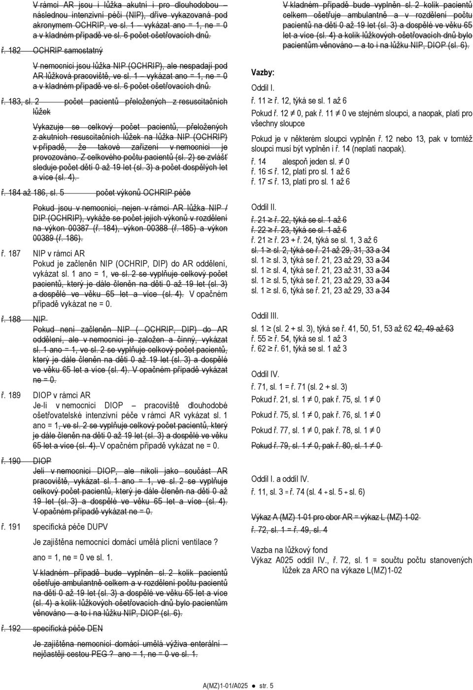 6 počet ošetřovacích dnů. ř. 183, sl.