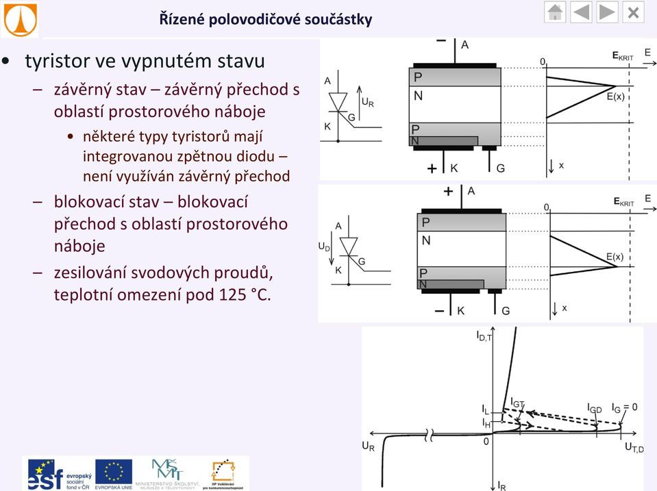 diodu není využíván závěrný přechod blokovací stav blokovací přechod s