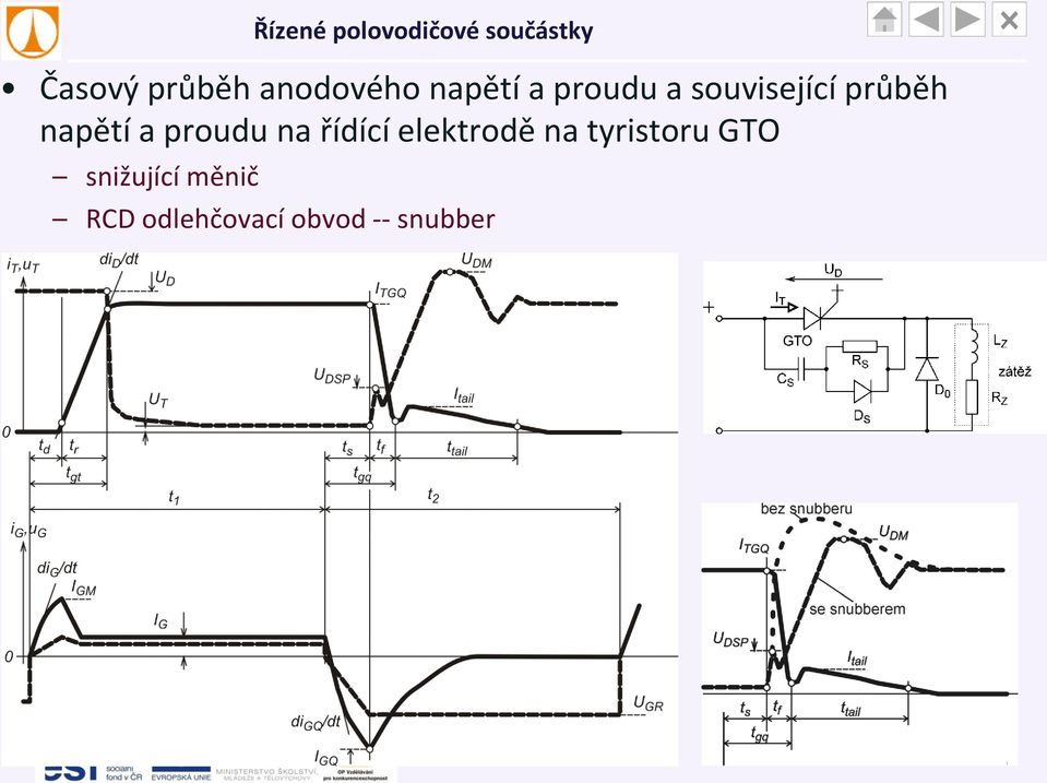 řídící elektrodě na tyristoru GTO