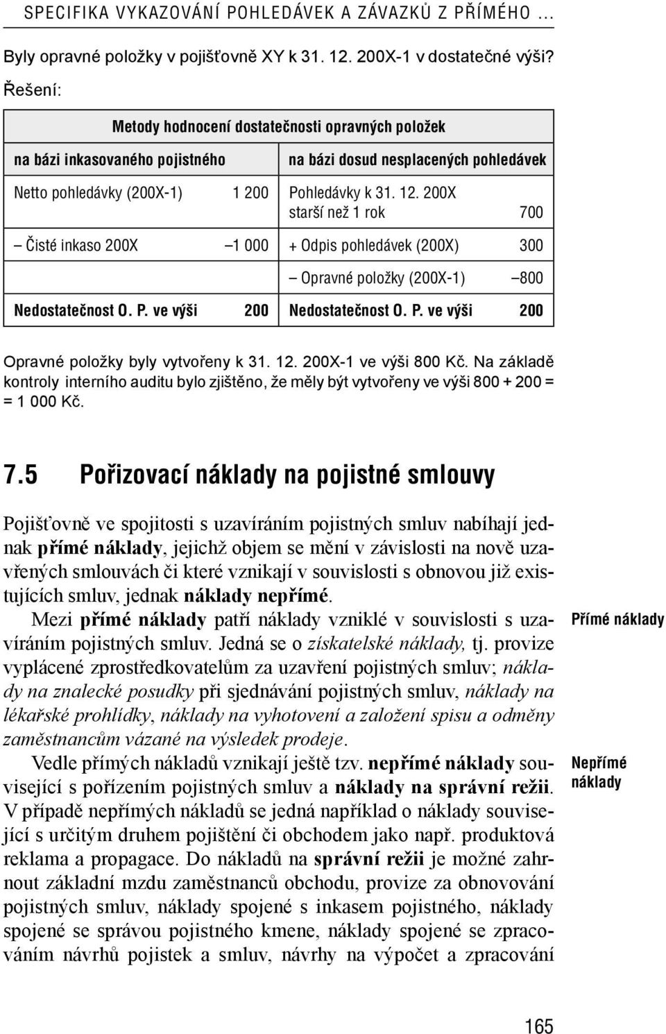 200X starší než 1 rok 700 Čisté inkaso 200X 1 000 + Odpis pohledávek (200X) 300 Opravné položky (200X-1) 800 Nedostatečnost O. P. ve výši 200 Nedostatečnost O. P. ve výši 200 Opravné položky byly vytvořeny k 31.