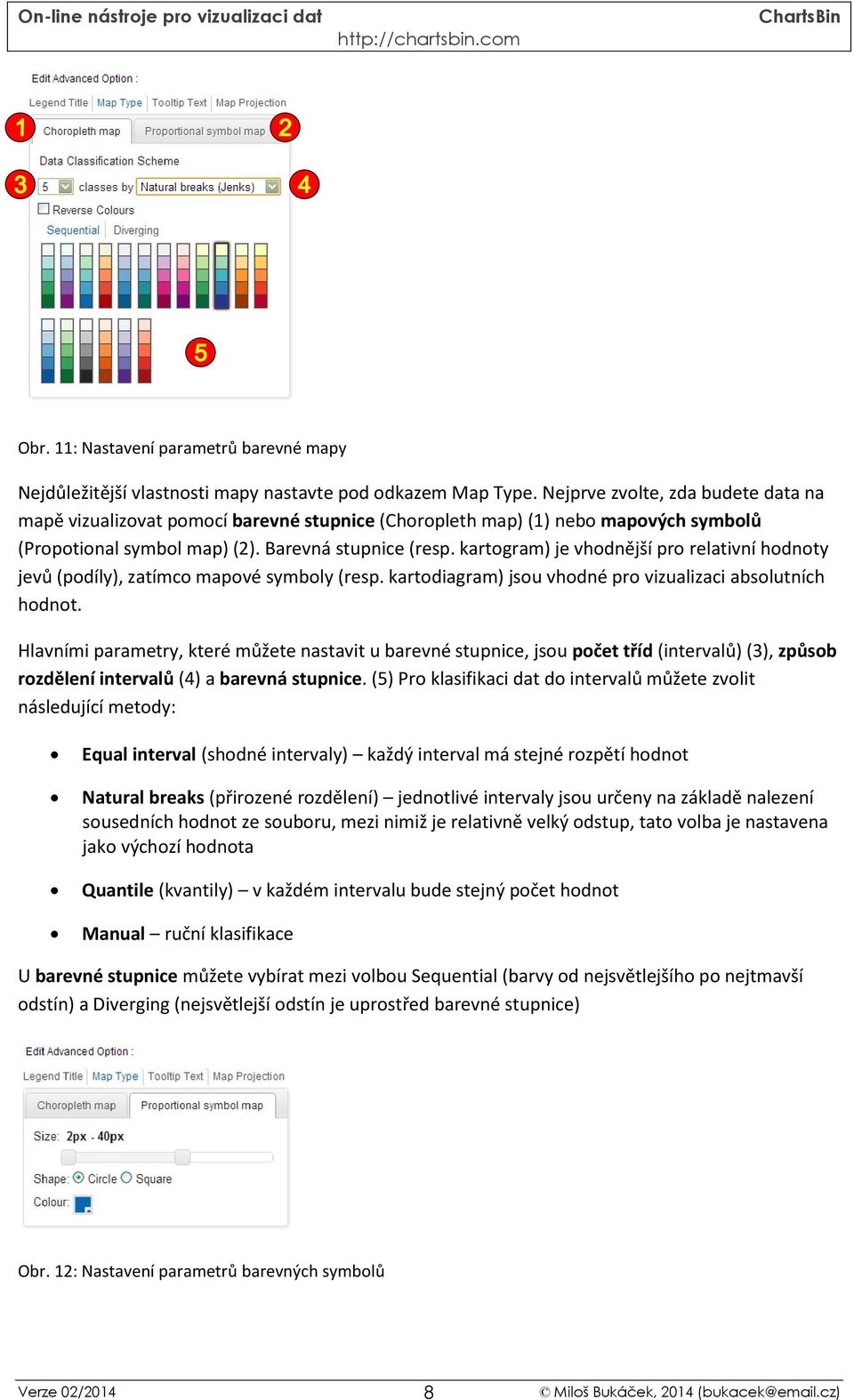 kartogram) je vhodnější pro relativní hodnoty jevů (podíly), zatímco mapové symboly (resp. kartodiagram) jsou vhodné pro vizualizaci absolutních hodnot.