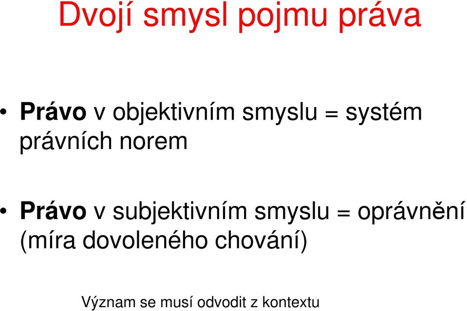 subjektivním smyslu = oprávnění (míra