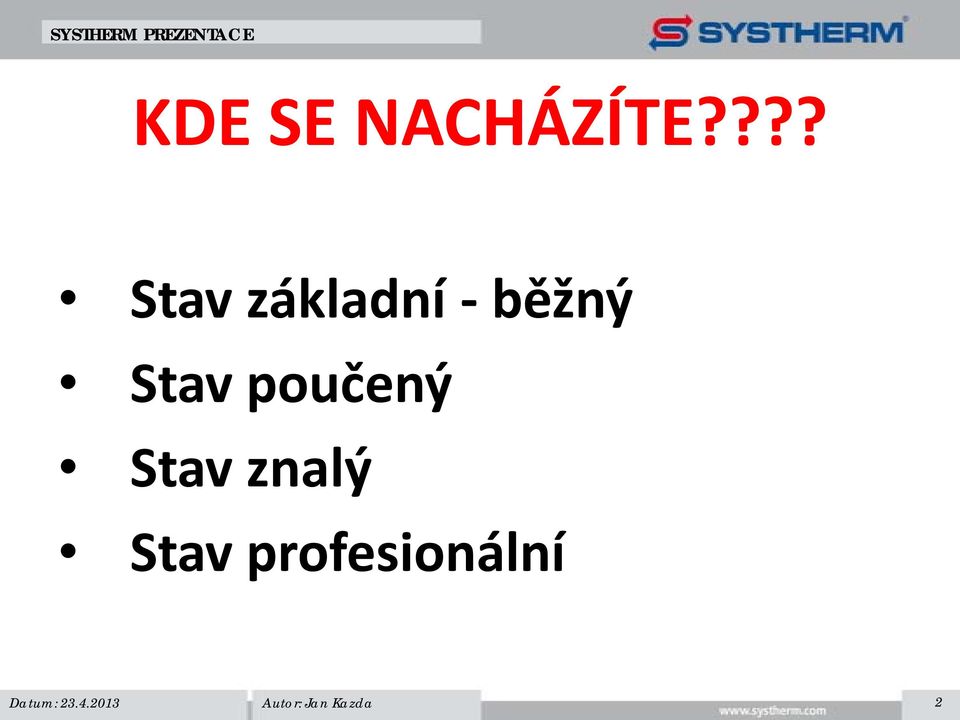 běžný Stav poučený