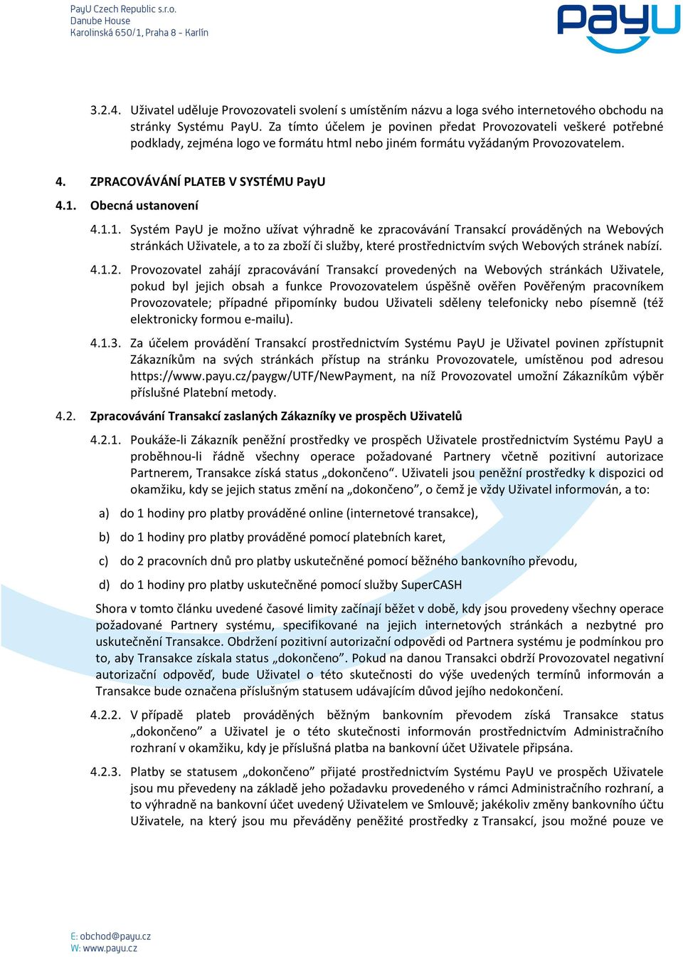 Obecná ustanovení 4.1.
