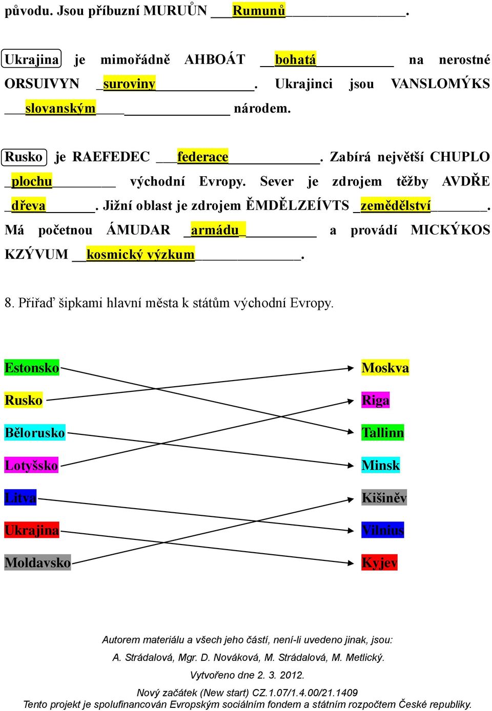 Sever je zdrojem těžby AVDŘE _dřeva. Jižní oblast je zdrojem ĚMDĚLZEÍVTS _zemědělství.