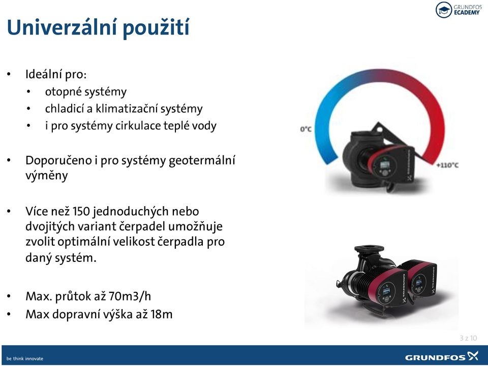 než 150 jednoduchých nebo dvojitých variant čerpadel umožňuje zvolit optimální