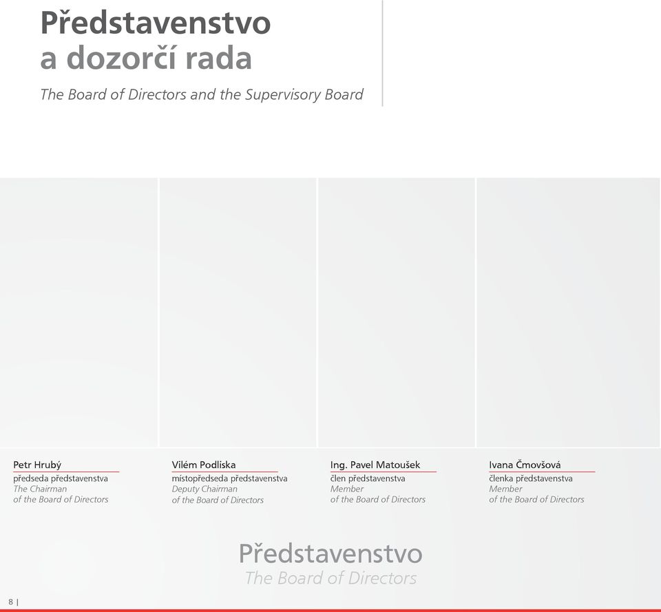 Chairman of the Board of Directors Ing.