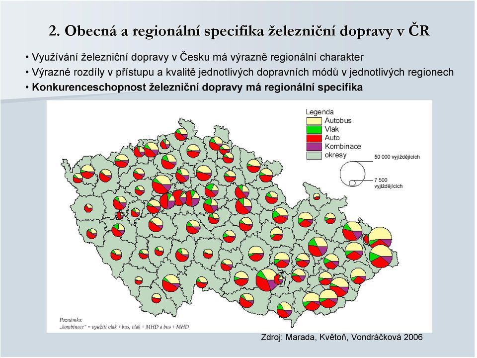 kvalitě jednotlivých dopravních módů v jednotlivých regionech