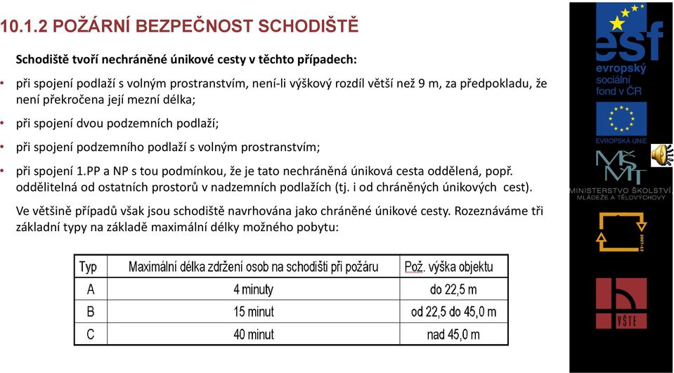 spojení 1.PP a NP s tou podmínkou, že je tato nechráněná úniková cesta oddělená, popř. oddělitelná od ostatních prostorů v nadzemních podlažích (tj.