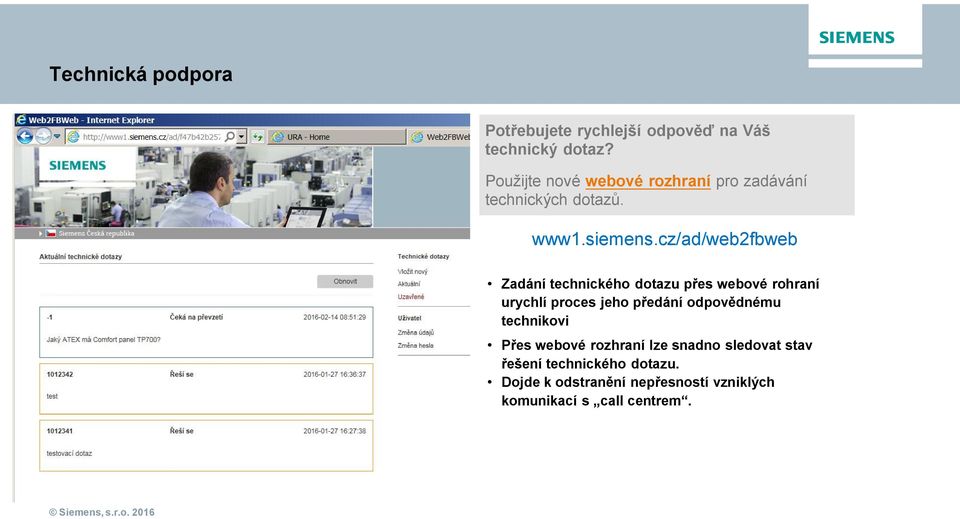 cz/ad/web2fbweb Zadání technického dotazu přes webové rohraní urychlí proces jeho předání