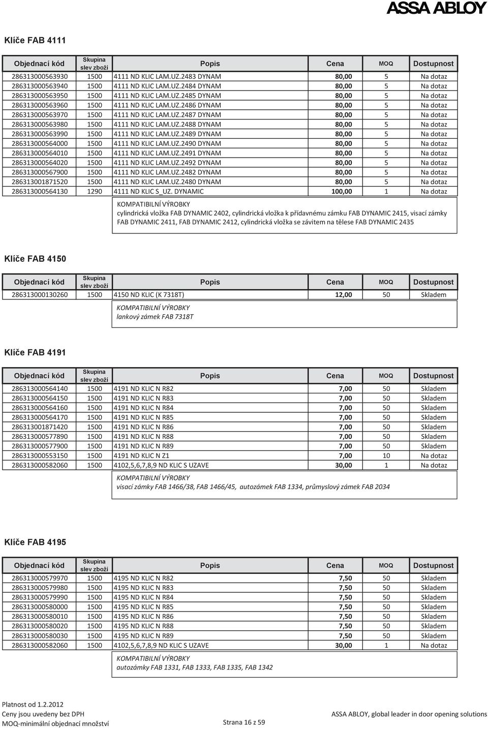 UZ.2489 DYNAM 80,00 5 Na dotaz 286313000564000 1500 4111 ND KLIC LAM.UZ.2490 DYNAM 80,00 5 Na dotaz 286313000564010 1500 4111 ND KLIC LAM.UZ.2491 DYNAM 80,00 5 Na dotaz 286313000564020 1500 4111 ND KLIC LAM.