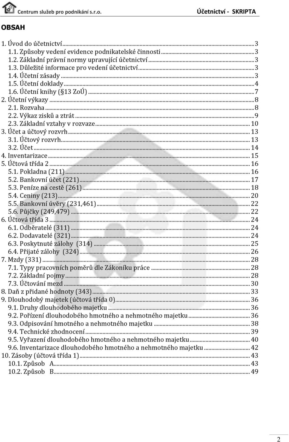 Účet a účtový rozvrh... 13 3.1. Účtový rozvrh... 13 3.2. Účet... 14 4. Inventarizace... 15 5. Účtová třída 2... 16 5.1. Pokladna (211)... 16 5.2. Bankovní účet (221)... 17 5.3. Peníze na cestě (261).