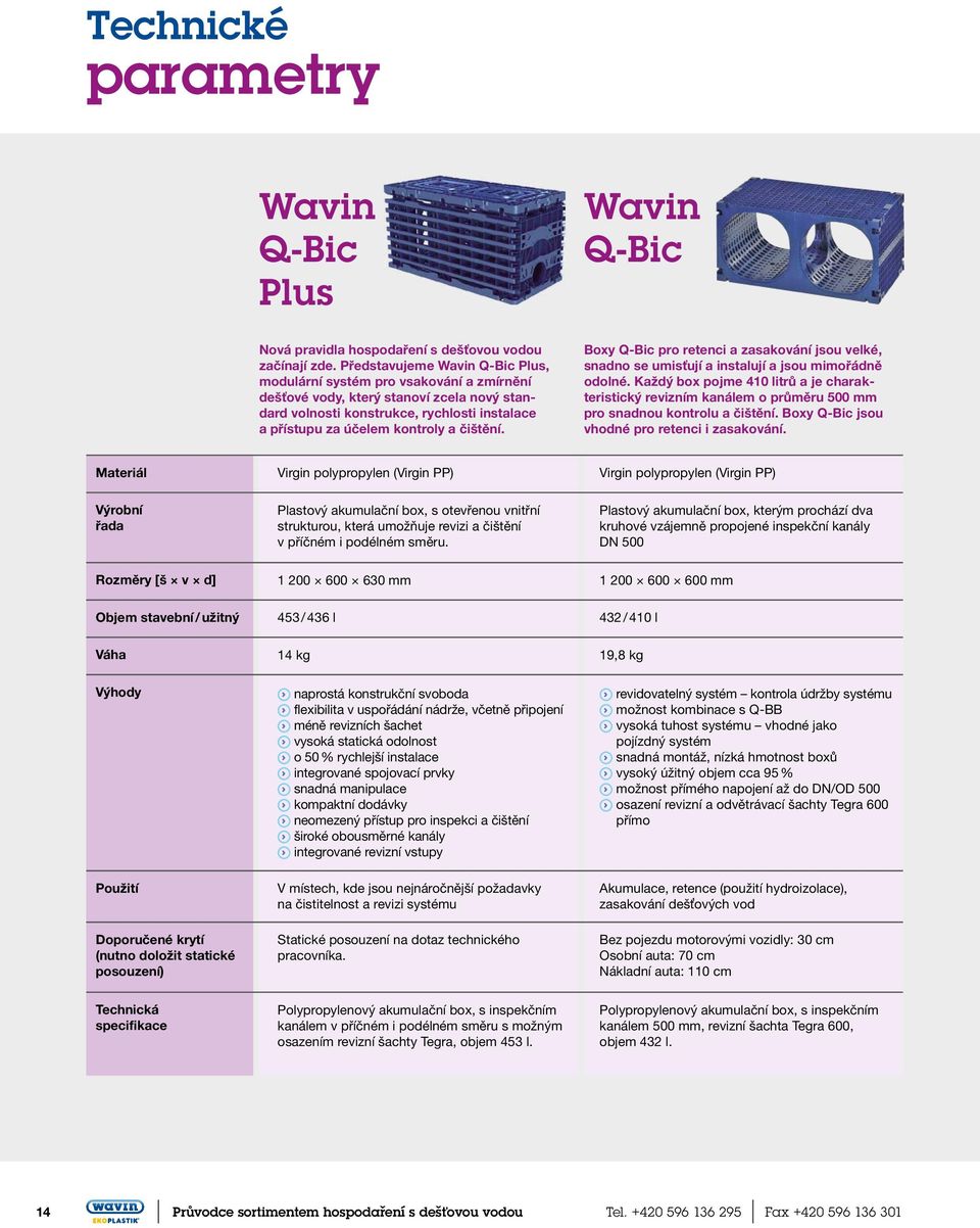 čištění. Boxy Q-Bic pro retenci a zasakování jsou velké, snadno se umisťují a instalují a jsou mimořádně odolné.