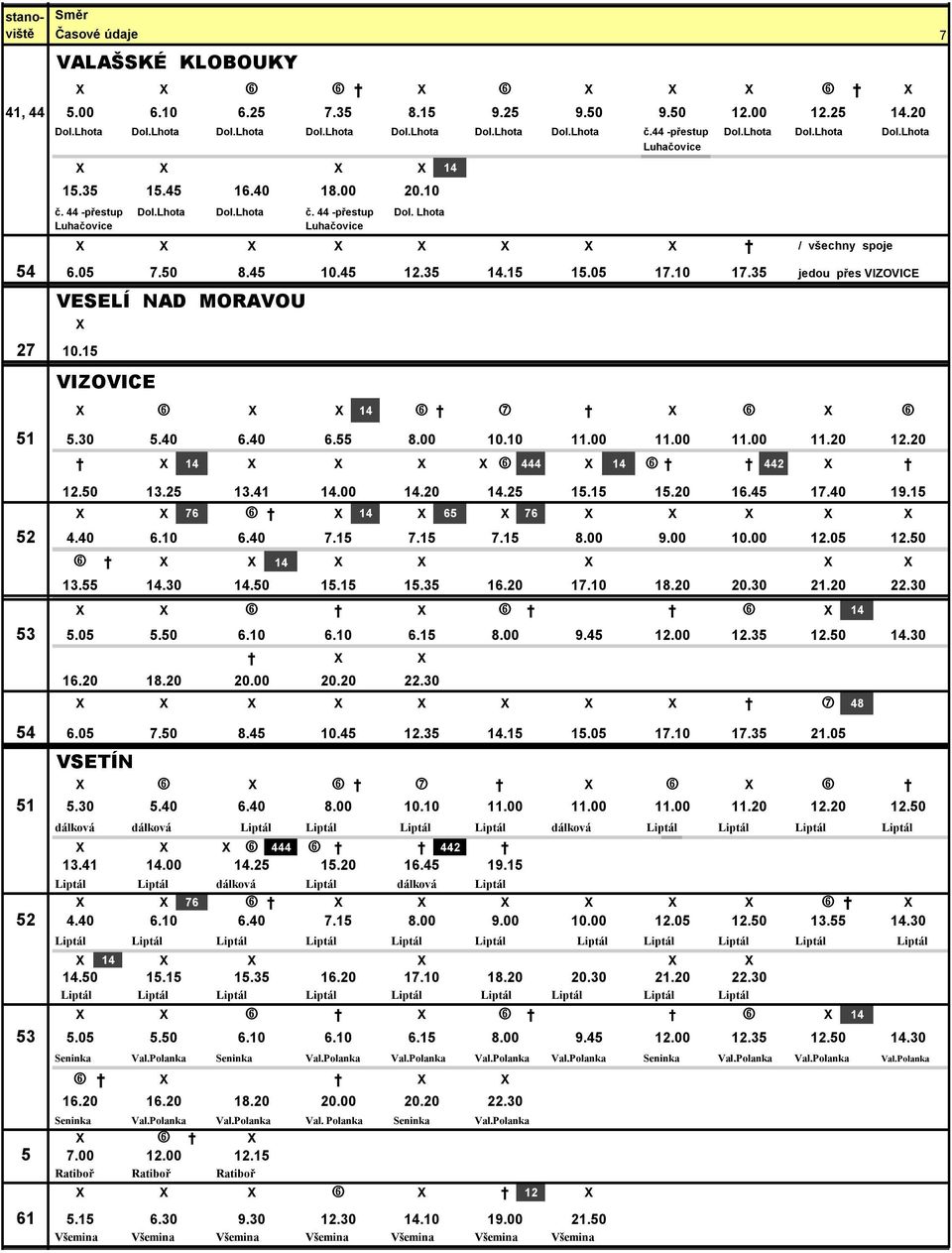 35 jedou přes VIZOVICE VESELÍ NAD MORAVOU 27 10.15 VIZOVICE 14 51 5.30 5.40 6.40 6.55 8.00 10.10 11.00 11.00 11.00 11.20 12.20 14 444 14 442 12.50 13.25 13.41 14.00 14.20 14.25 15.15 15.20 16.45 17.