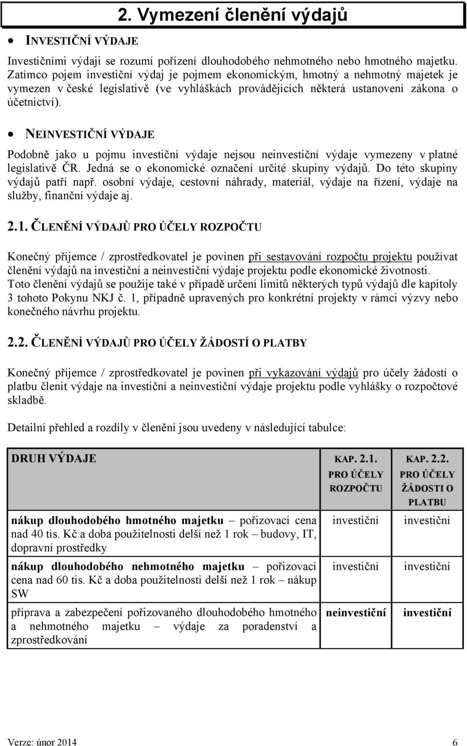 NEINVESTIČNÍ VÝDAJE Podobně jako u pojmu výdaje nejsou ne výdaje vymezeny v platné legislativě ČR. Jedná se o ekonomické označení určité skupiny výdajů. Do této skupiny výdajů patří např.