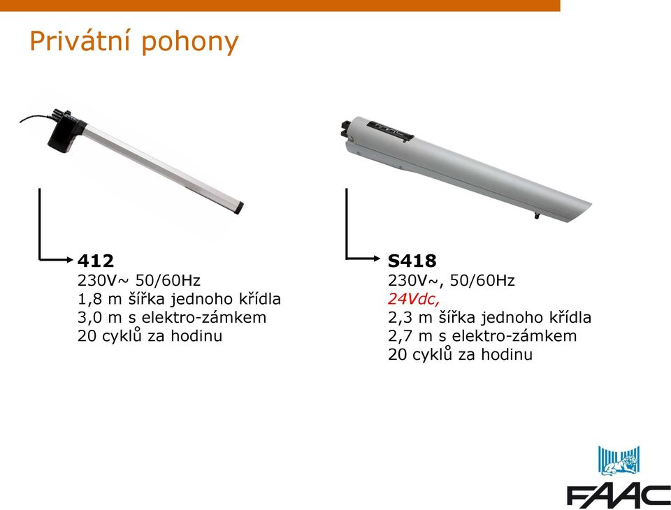 hodinu S418 230V~, 50/60Hz 24Vdc, 2,3 m šířka