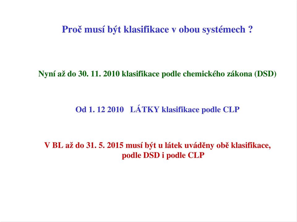 12 2010 LÁTKY klasifikace podle CLP V BL až do 31. 5.