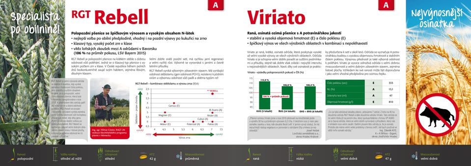 Rebell ve srování s ostatními odrůdami vyniká zejména velmi dobrou odolností vůči komplexu chorob pat stébel, kdy díky genu PCH1 je odrůda ideální volbou po obilní předplodině.