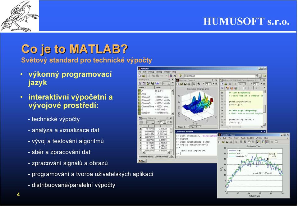 výpočetní a vývojové prostředí: - technické výpočty - analýza a vizualizace dat -