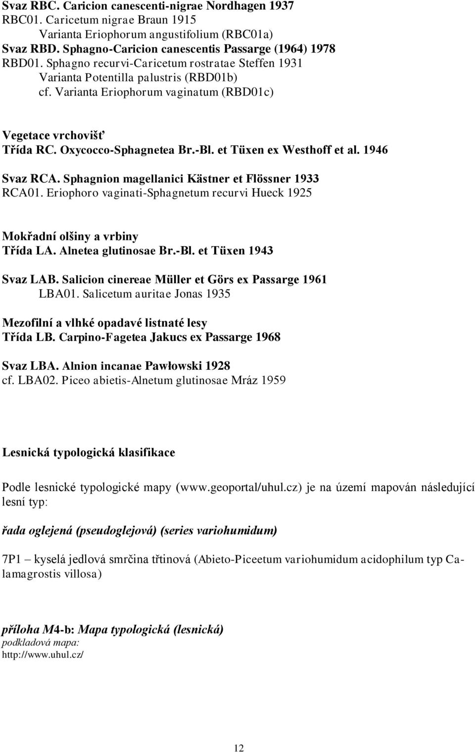 et Tüxen ex Westhoff et al. 1946 Svaz RCA. Sphagnion magellanici Kästner et Flössner 1933 RCA01. Eriophoro vaginati-sphagnetum recurvi Hueck 1925 Mokřadní olšiny a vrbiny Třída LA.