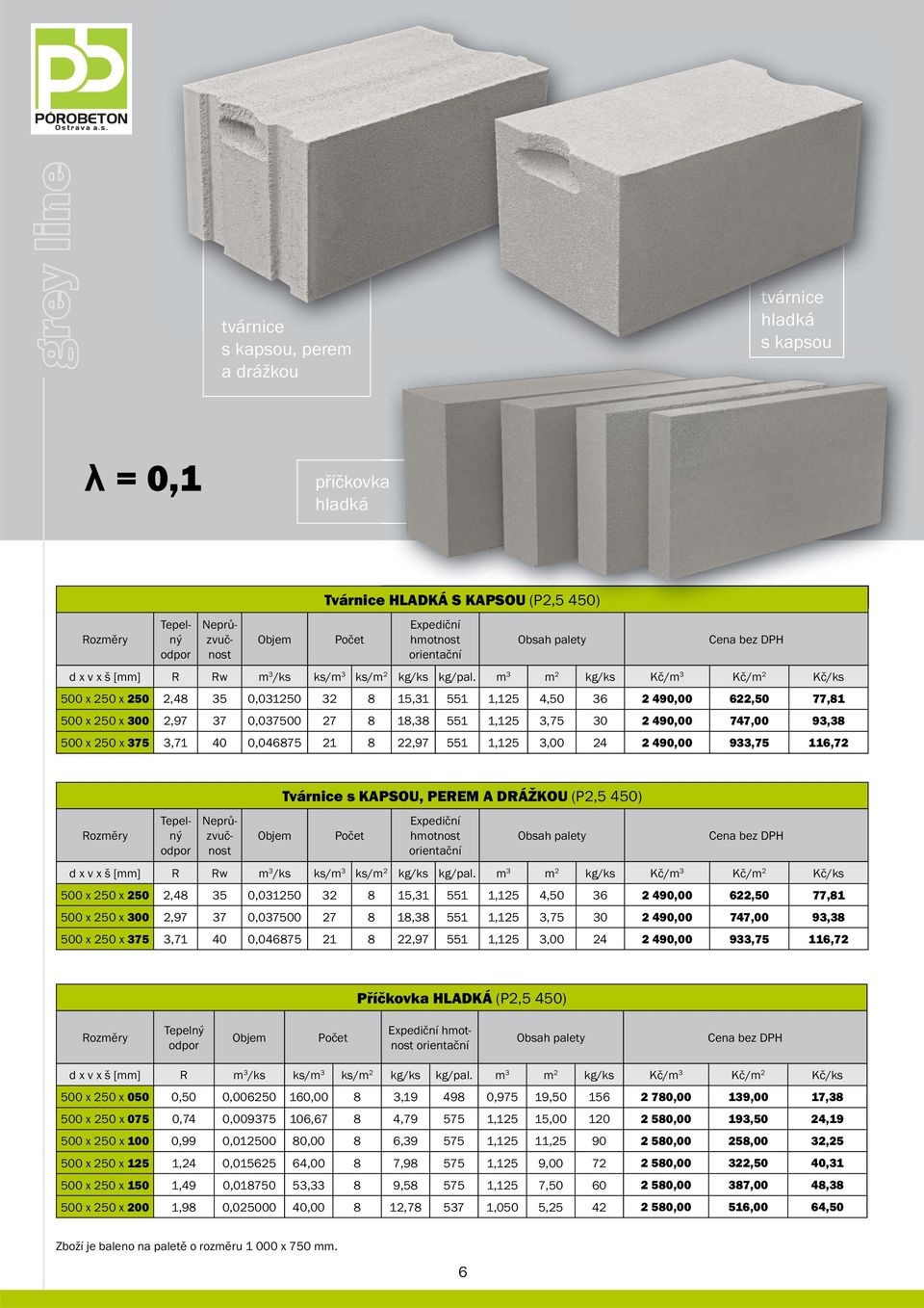 m 3 m 2 kg/ks Kč/m 3 Kč/m 2 Kč/ks 500 x 250 x 250 2,48 35 0,031250 32 8 15,31 551 1,125 4,50 36 2 490,00 622,50 77,81 500 x 250 x 300 2,97 37 0,037500 27 8 18,38 551 1,125 3,75 30 2 490,00 747,00