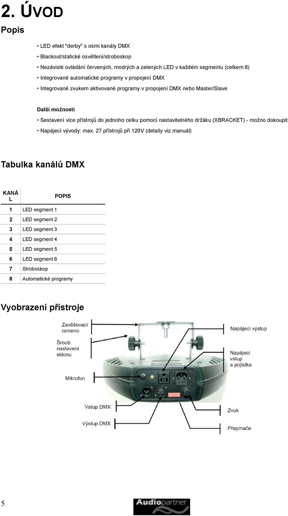 přístrojů do jednoho celku pomocí nastavitelného držáku (XBRACKET) - možno dokoupit Napájecí vývody: max.