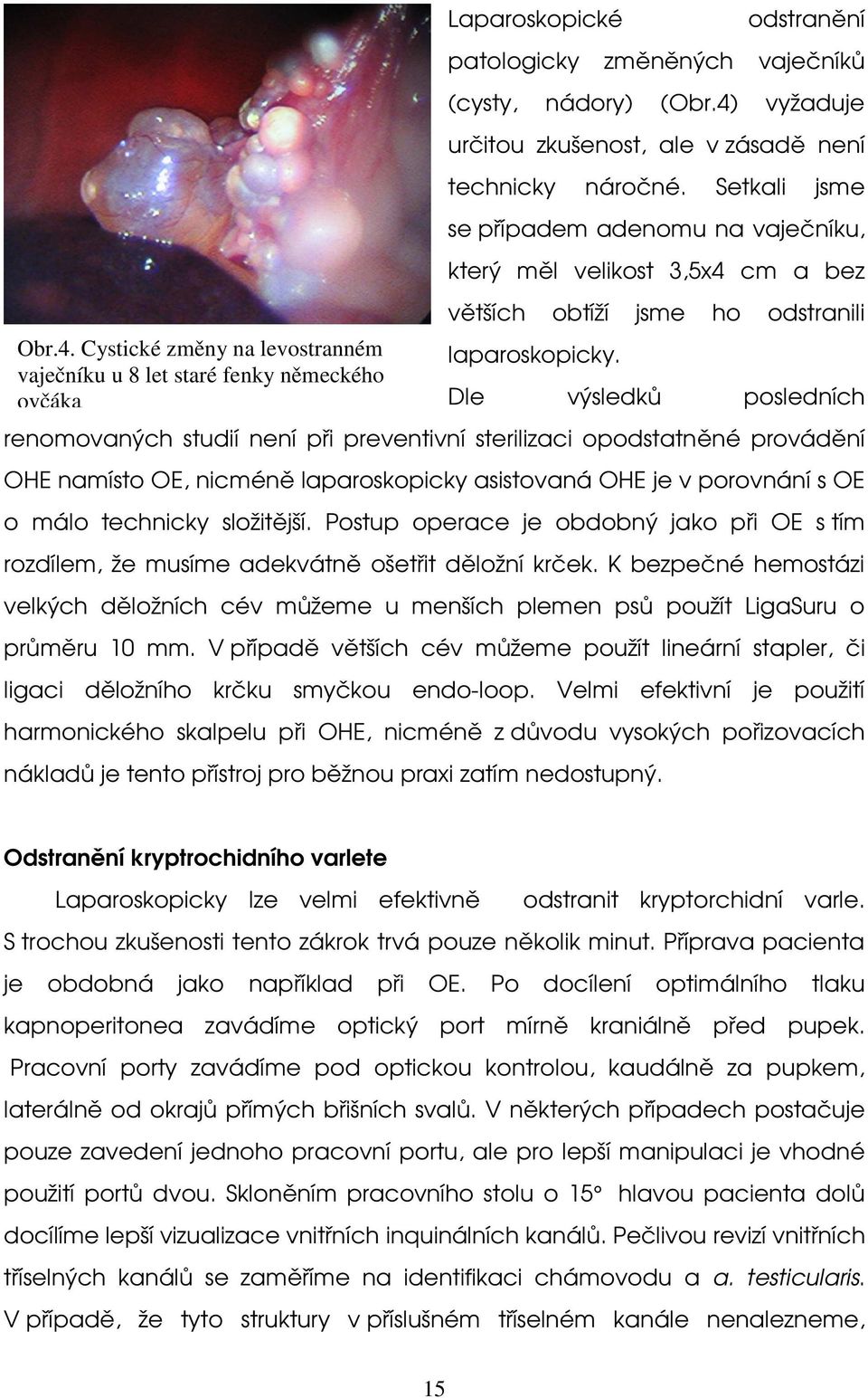 Dle výsledků posledních renomovaných studií není při preventivní sterilizaci opodstatněné provádění OHE namísto OE, nicméně laparoskopicky asistovaná OHE je v porovnání s OE o málo technicky
