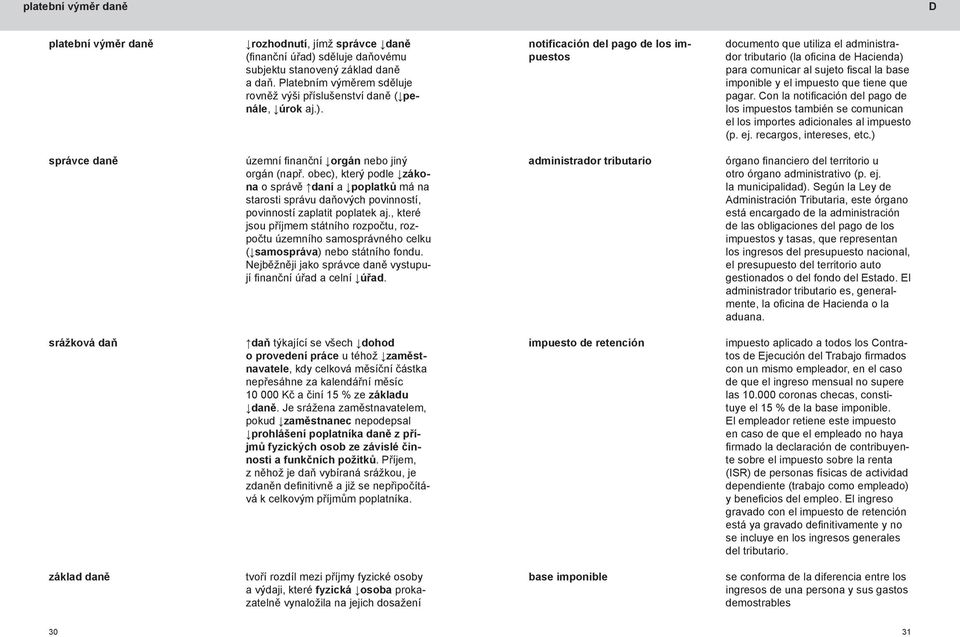 notificación del pago de los impuestos documento que utiliza el administrador tributario (la oficina de Hacienda) para comunicar al sujeto fiscal la base imponible y el impuesto que tiene que pagar.