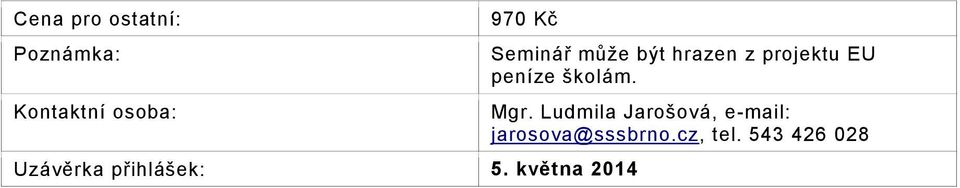 projektu EU peníze Mgr.