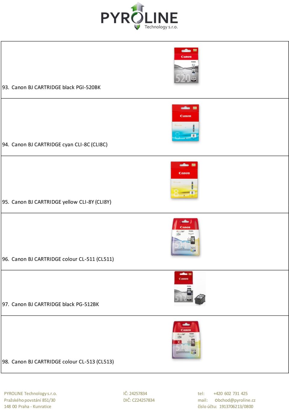 Canon BJ CARTRIDGE yellow CLI-8Y (CLI8Y) 96.