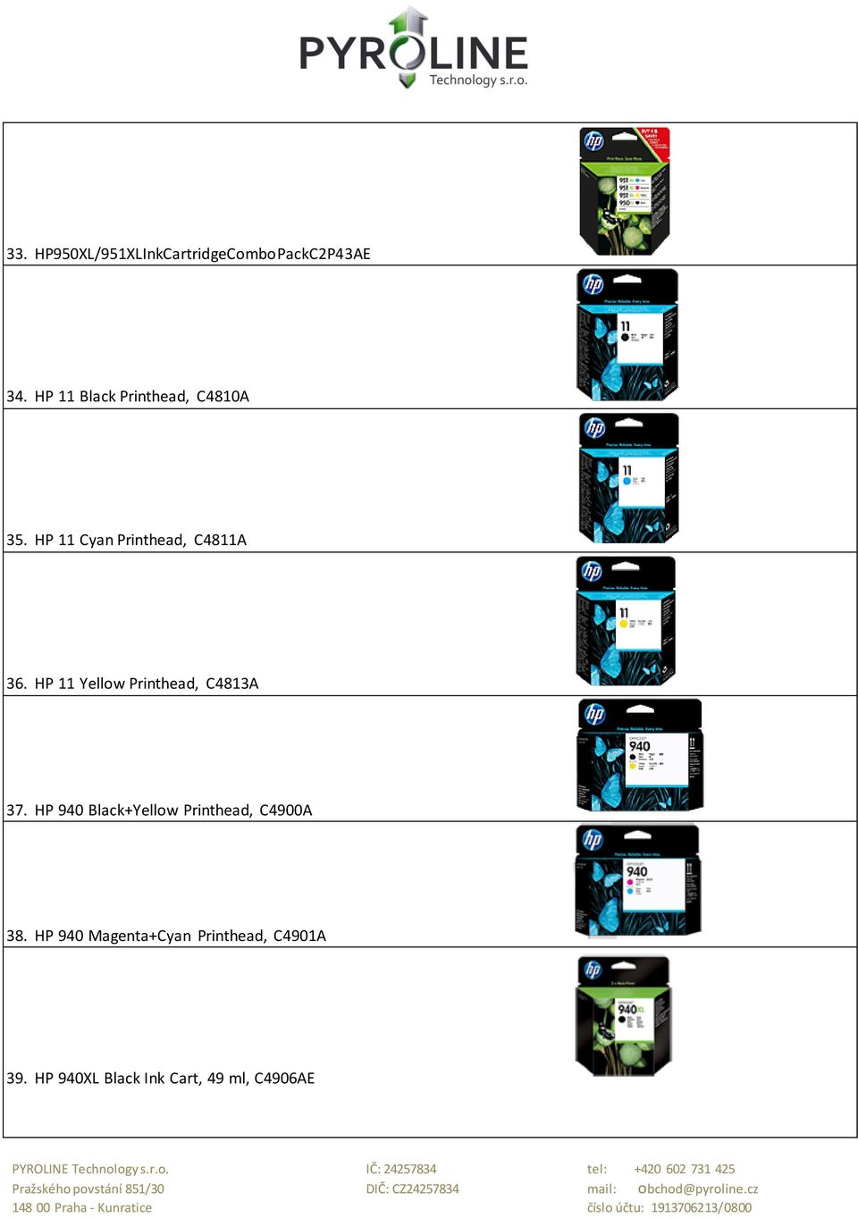 HP 11 Yellow Printhead, C4813A 37.