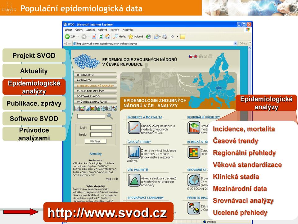 cz Incidence, mortalita Časové trendy Regionální přehledy Věková standardizace