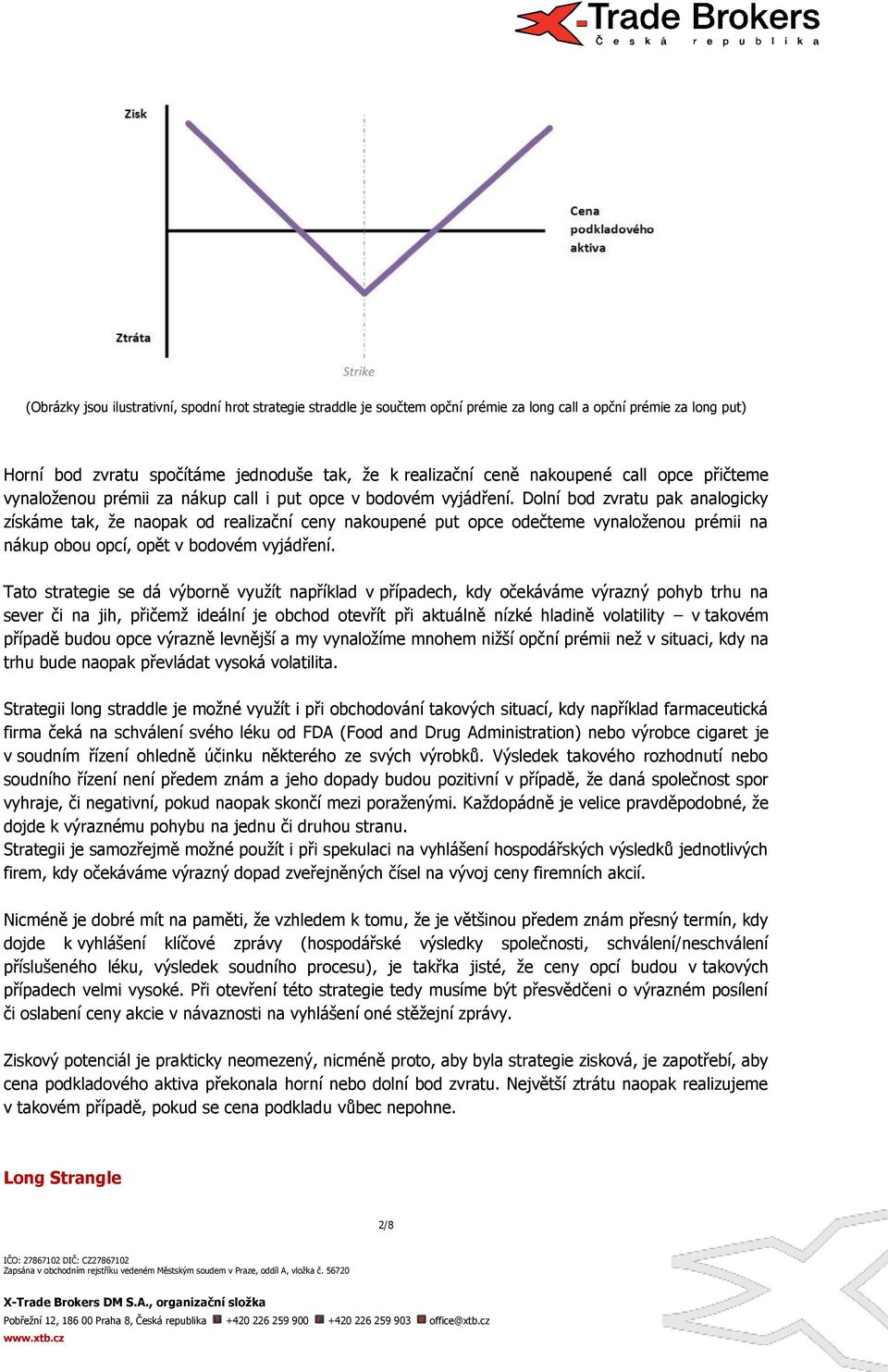 Dolní bod zvratu pak analogicky získáme tak, že naopak od realizační ceny nakoupené put opce odečteme vynaloženou prémii na nákup obou opcí, opět v bodovém vyjádření.