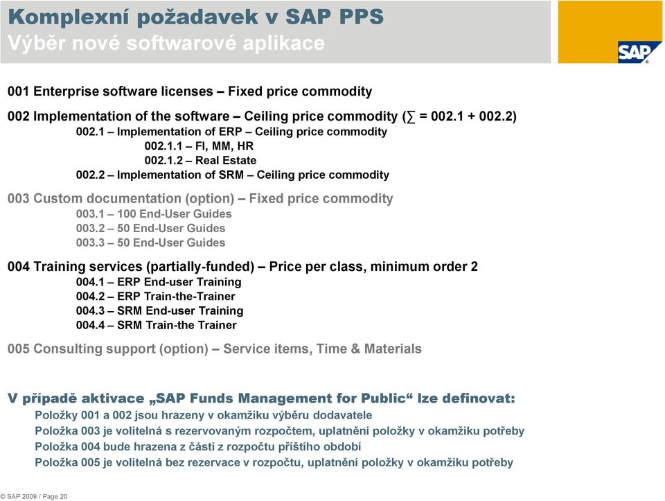 1 100 End-User Guides 003.2 50 End-User Guides 003.3 50 End-User Guides 004 Training services (partially-funded) Price per class, minimum order 2 004.1 ERP End-user Training 004.