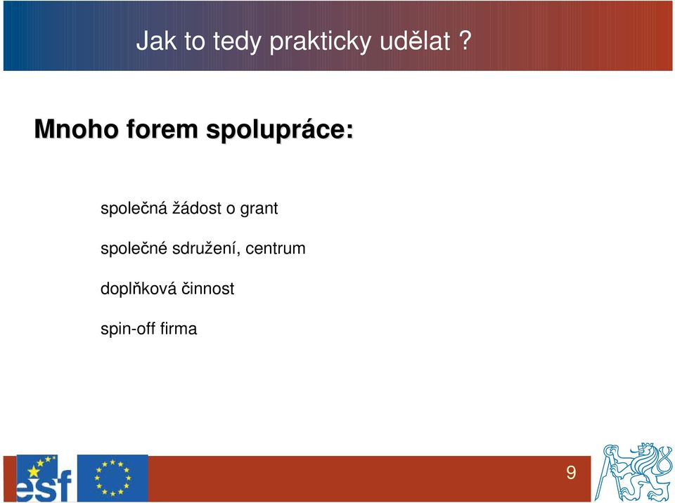 žádost o grant společné sdružení,