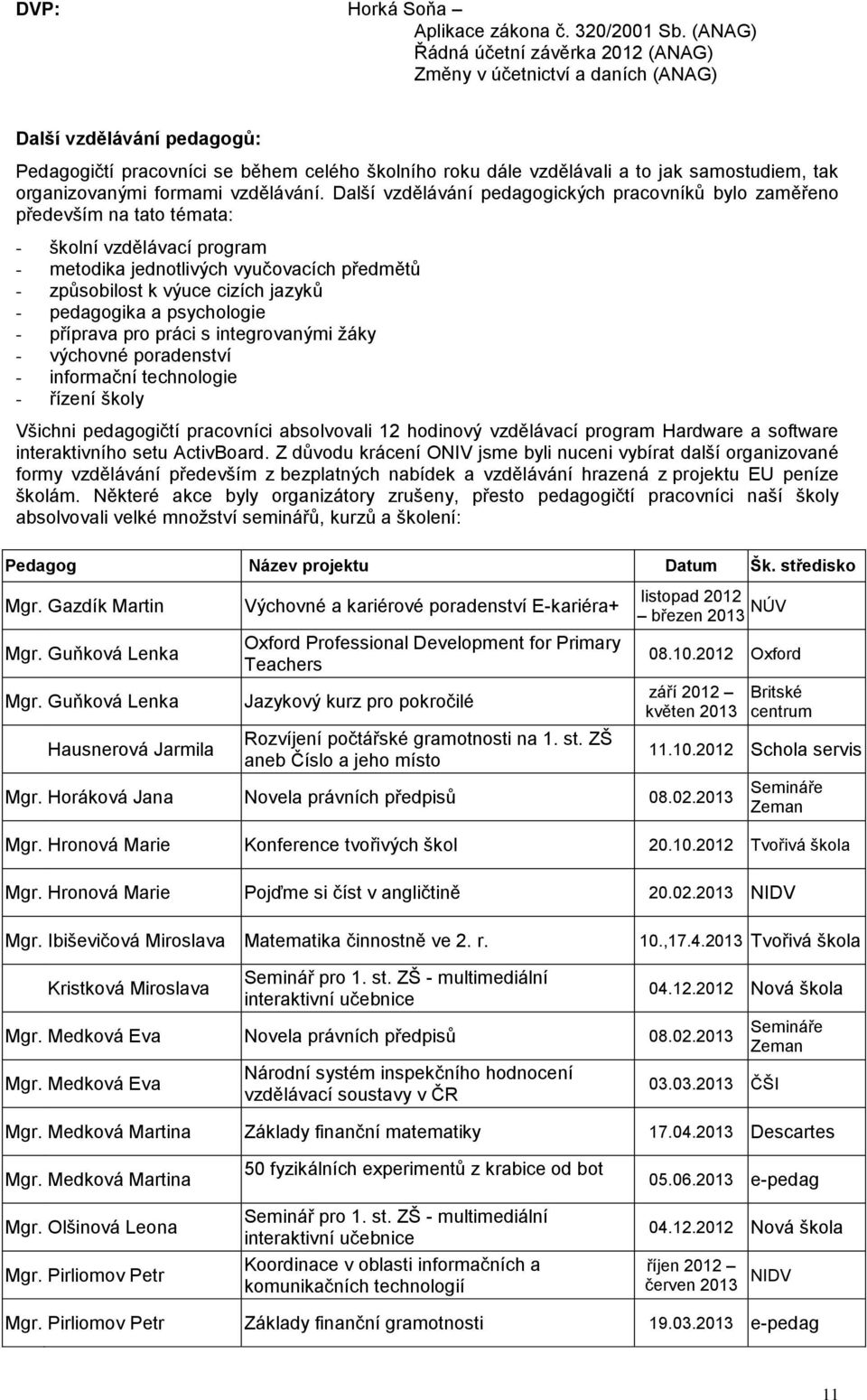 organizovanými formami vzdělávání.