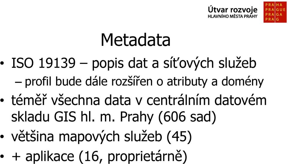 data v centrálním datovém skladu GIS hl. m.