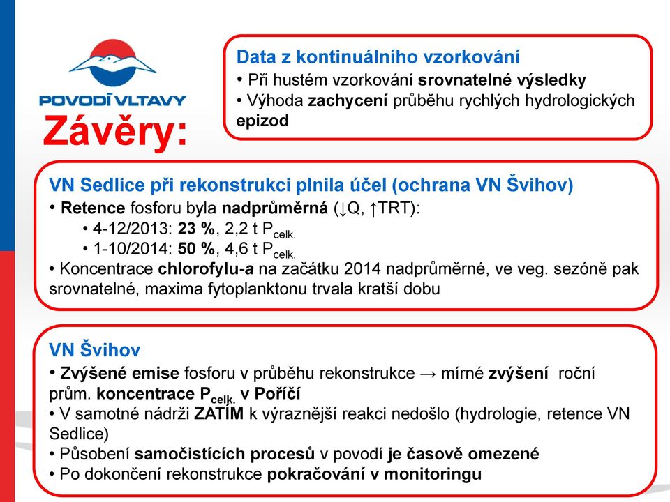 Koncentrace chlorofylu-a na začátku 2014 nadprůměrné, ve veg.