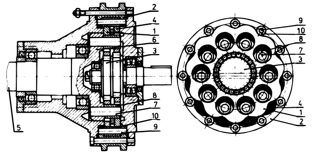 i = zs n n = C U [ ] zc ns nu (22) Harmonické převodovky jsou prakticky upravené planetové převodovky bez satelitů s centrálním kolem, ale osa vstupního hřídele a výstupního hřídele není ve stejné