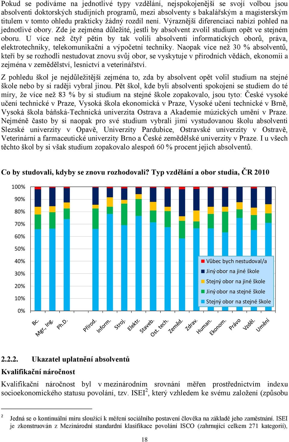 U více než čtyř pětin by tak volili absolventi informatických oborů, práva, elektrotechniky, telekomunikační a výpočetní techniky.