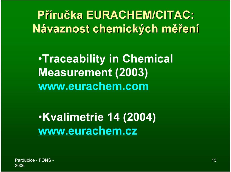 Chemical Measurement (2003) www.