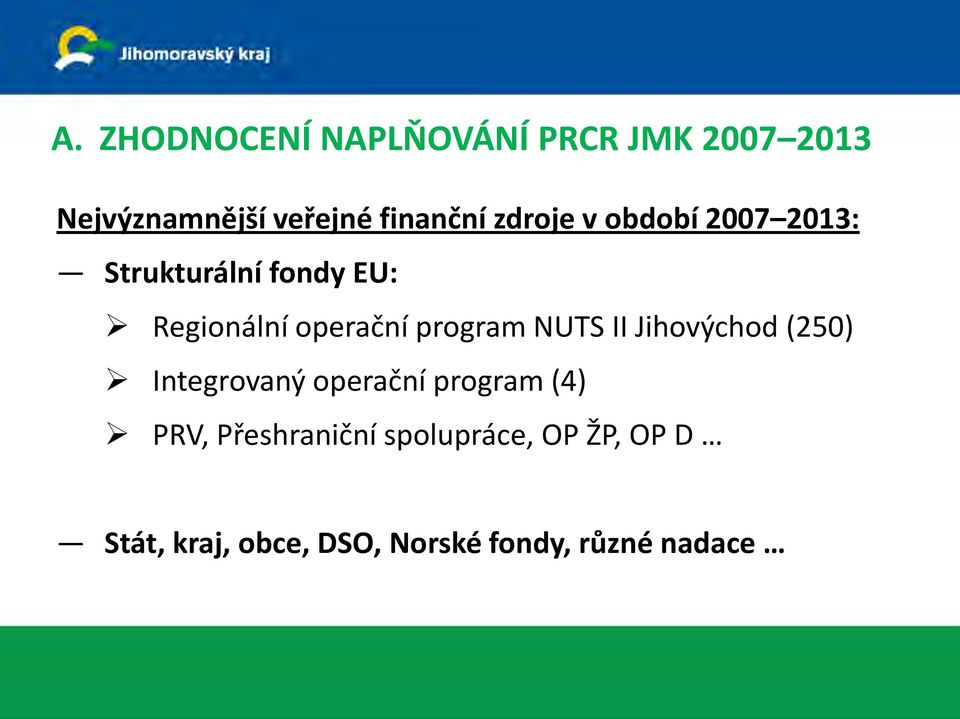 program NUTS II Jihovýchod (25) Integrovaný operační program (4) PRV,